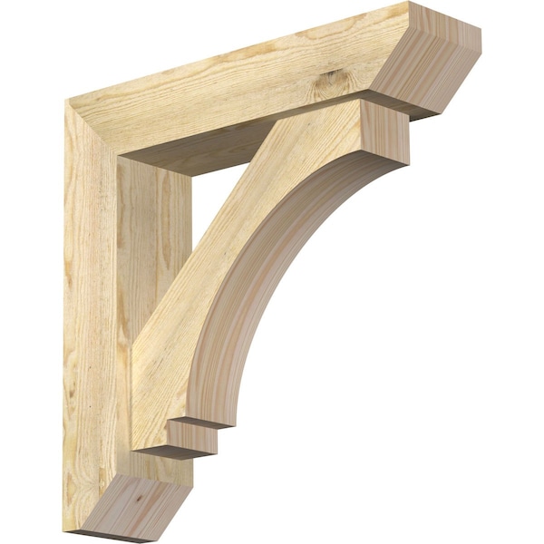 Ekena Millwork Imperial Slat Rough Sawn Bracket w/ Offset Brace, Douglas Fir, 6"W x 24"D x 24"H BKT0604X24X24IMP06RDF - main